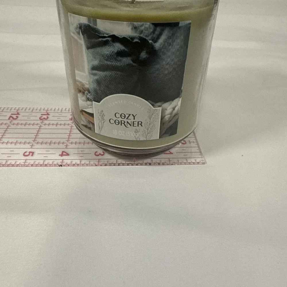Star Candle Co Cozy Corner Scented Candle 18 oz Sage Green Glass Jar Single Wick